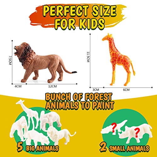 Kids Arts Crafts Set, Animal Toy Painting Kit, Jungle Animal Toys