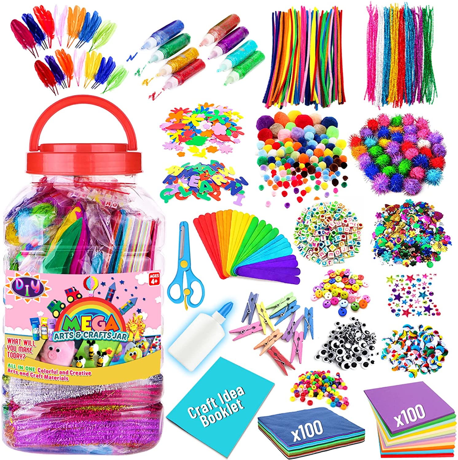 FunzBo Arts and crafts Supplies for Kids - craft Art Supply Kit for
